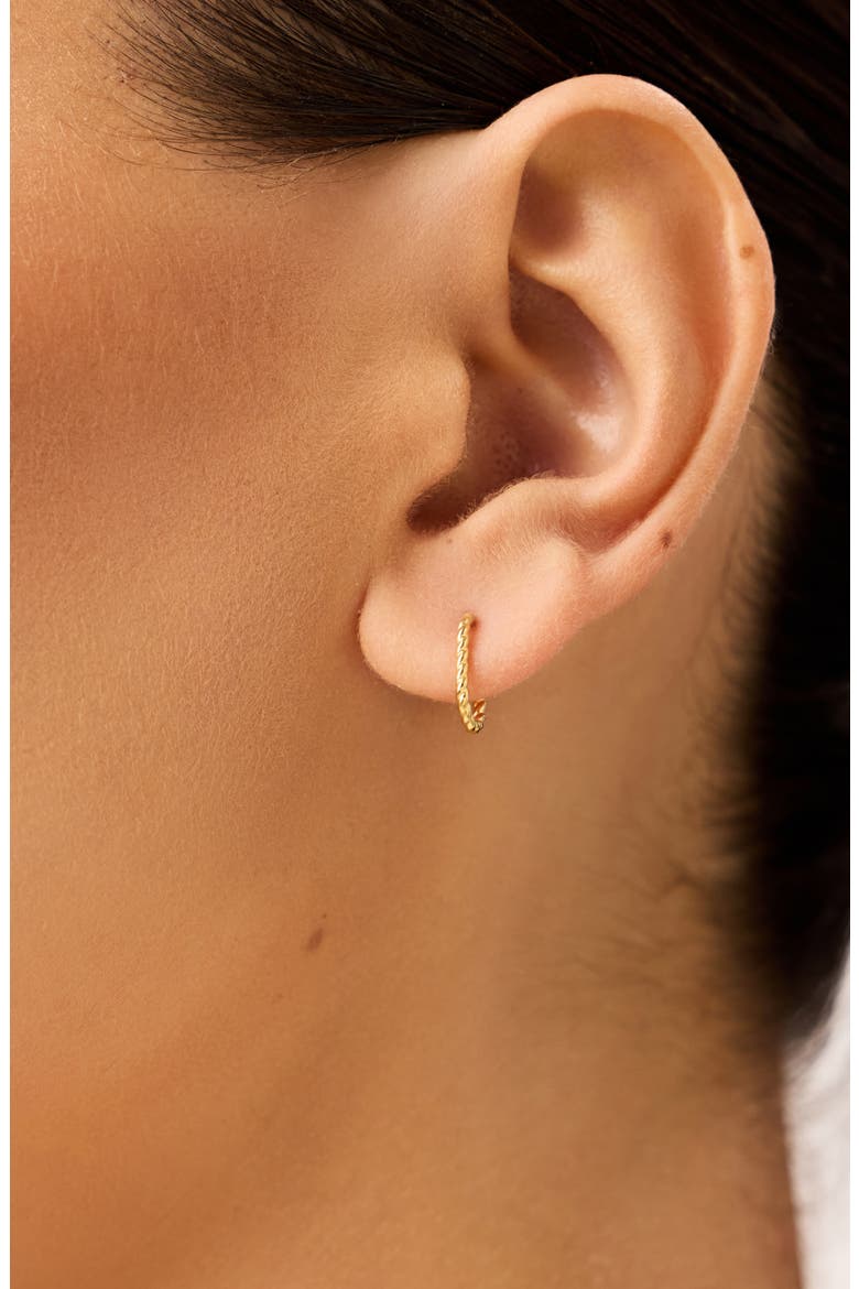 Gold Hoop Earrings - Gold Oval Twist Hoops, Alternate, color, Gold