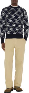 Burberry Check Wool Blend Sweater