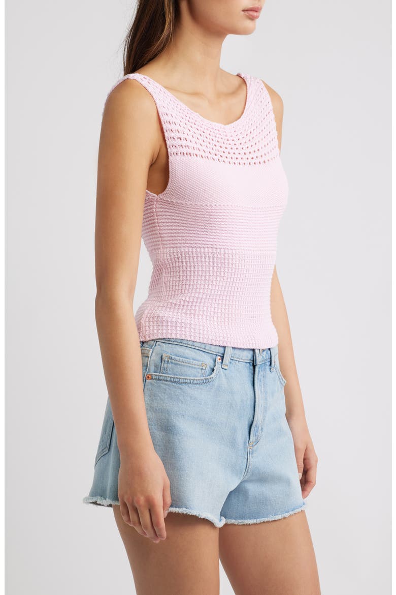 Brielle Open Knit Tank Top, Alternate, color, LIGHT PINK