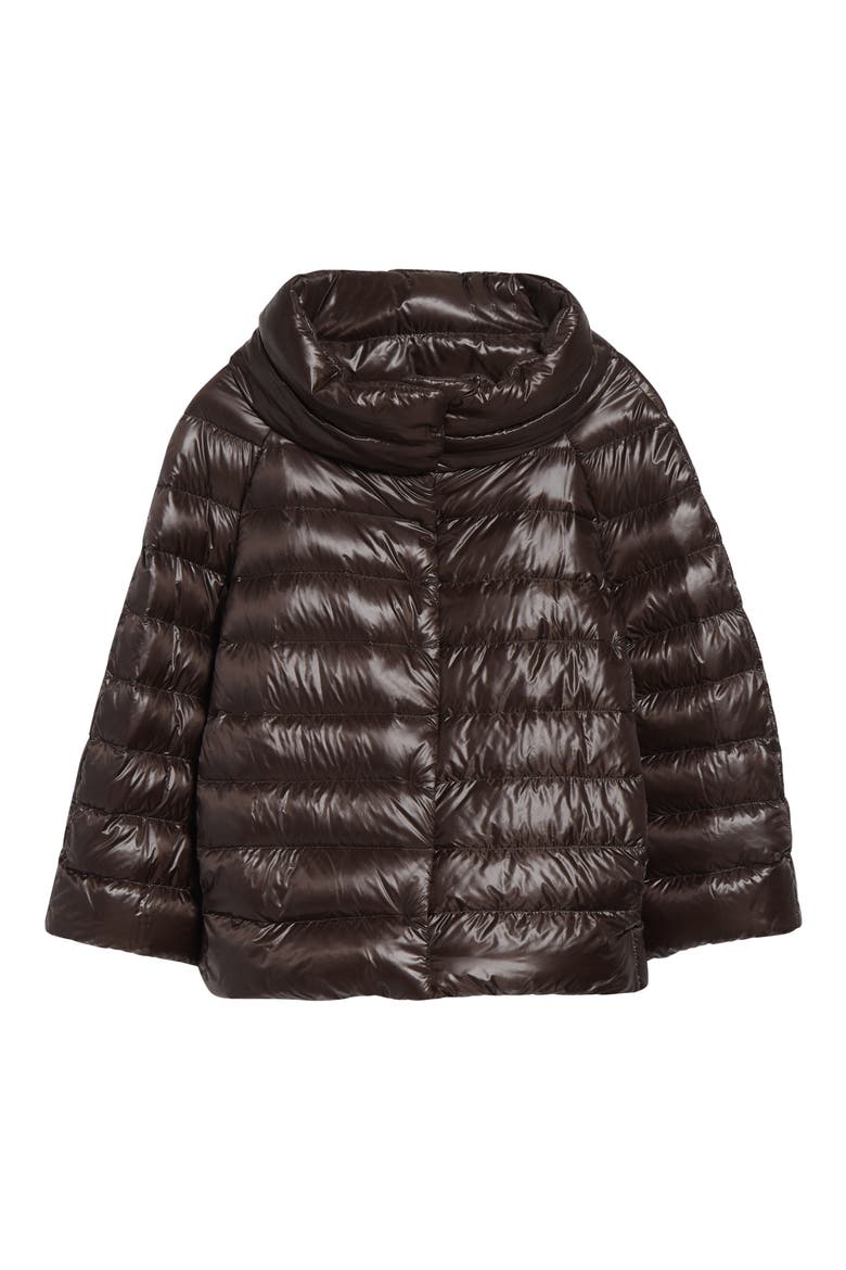 Sofia Iconic Down Crop Puffer Jacket, Alternate, color, CHOCOLATE