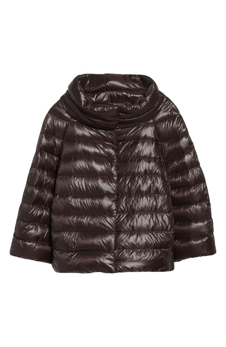 Herno Sofia Iconic Down Crop Puffer Jacket, Alternate, color, Chocolate