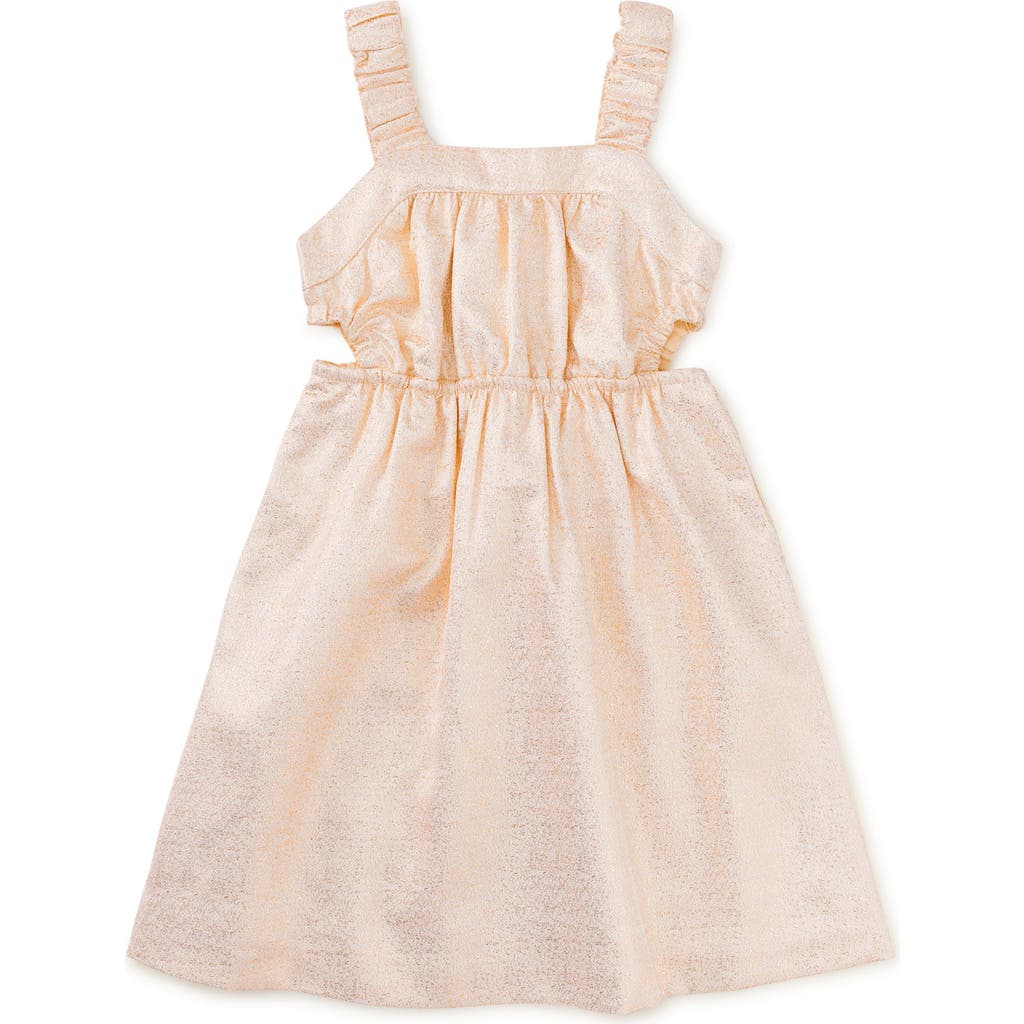 Tea Collection Sparkle Cut-out Dress In Metallic Gold