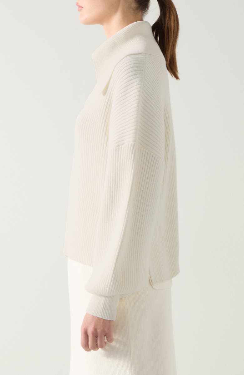 LK Bennett Polly Oversize Rib Top, Alternate, color, Cream