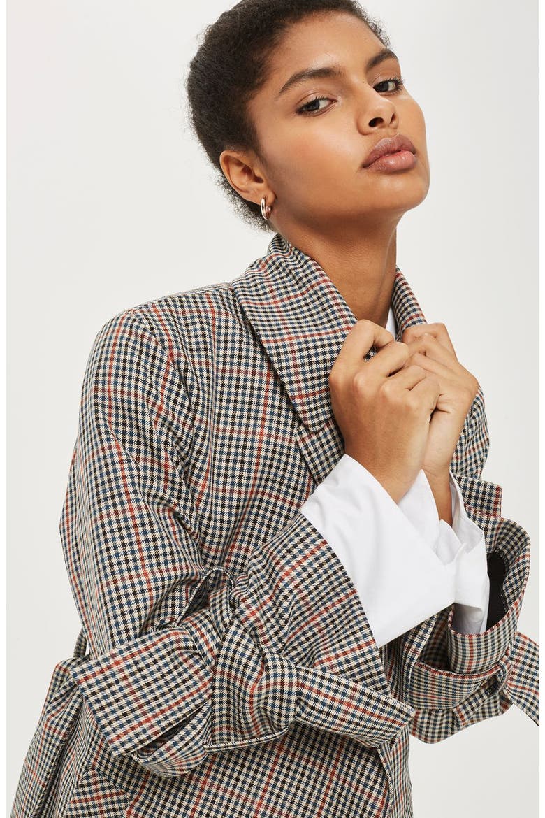Check Wrap Trench Coat, Alternate, color, BLACK MULTI