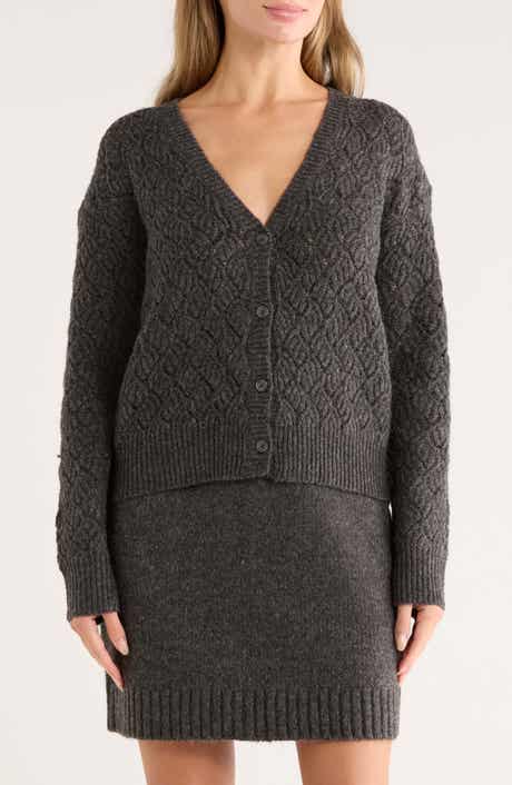 Melrose and Market Pointelle Sweater Cardigan