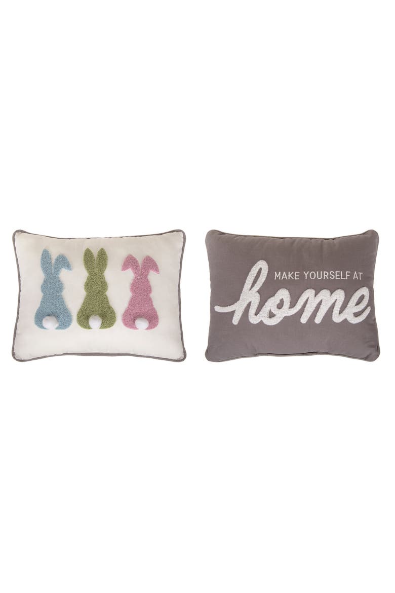 16" Multicolor Spring Reversible Embroidered Pillow Soft Polyester Throw Pillow for Home Decor, Main, color, Multicolored