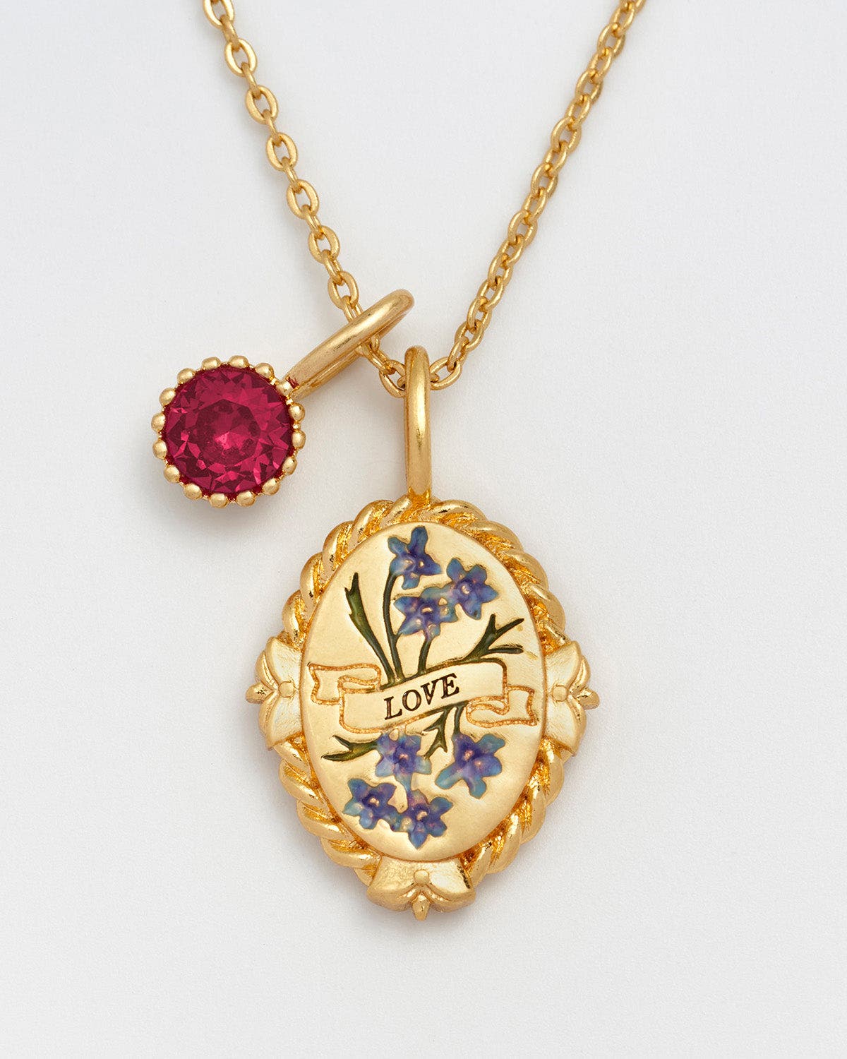 Fable England July Birthstone Larkspur Charm Necklace (Women) | Nordstrom