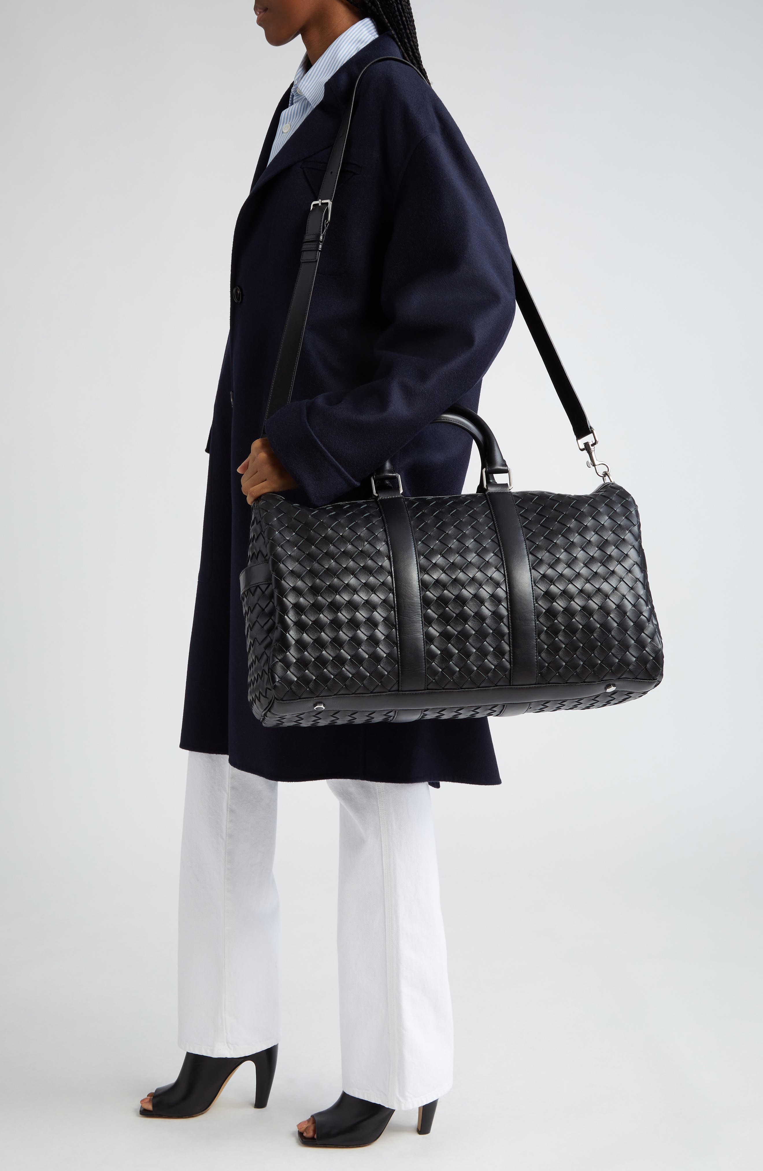 Bottega Veneta Medium Intrecciato Leather Duffle Bag, Alternate, color, 