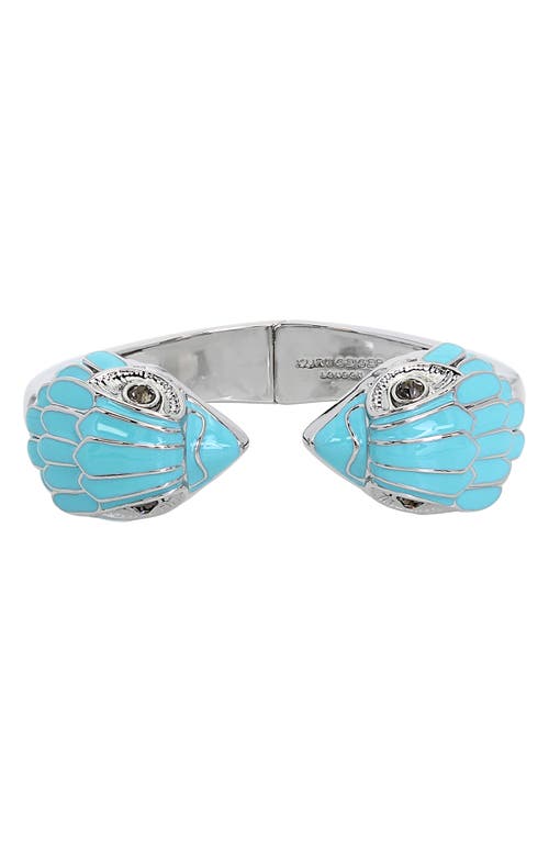 Kurt Geiger London Enamel Eagle Hinge Cuff Bracelet In Blue