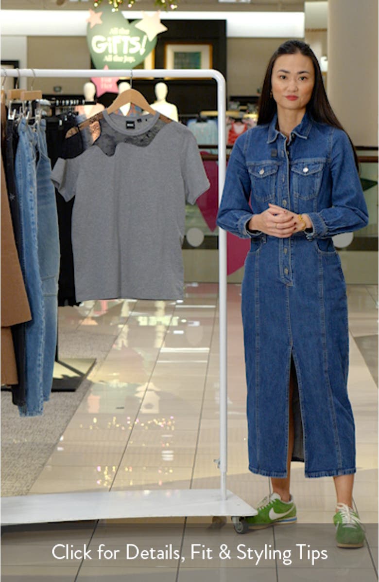 Eptima Lace Inset Cotton T-Shirt, sales video thumbnail