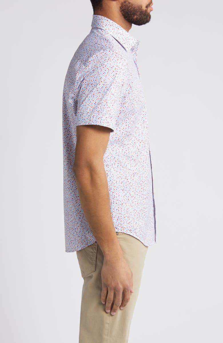 Bugatchi Miles OoohCotton<sup>®</sup> Short Sleeve Button-Up Shirt, Alternate, color, 