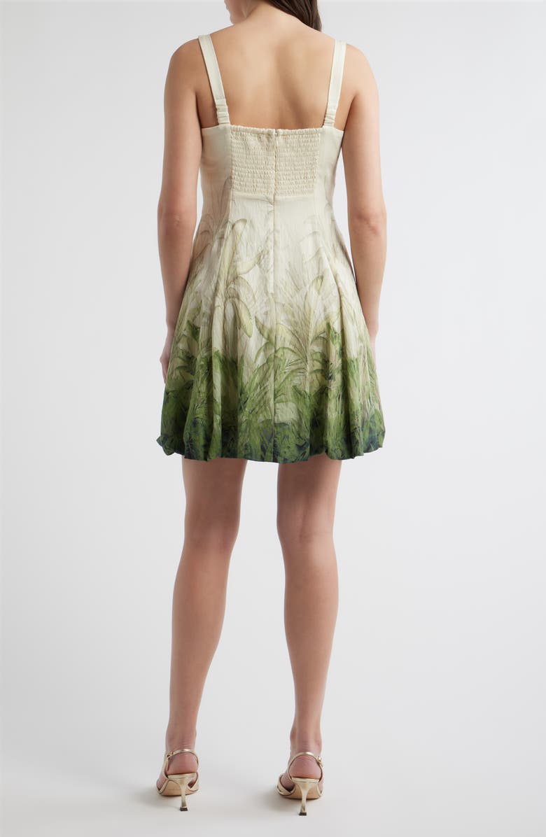 Julia Jordan Tropical Print Minidress, Alternate, color, Ivory Multi