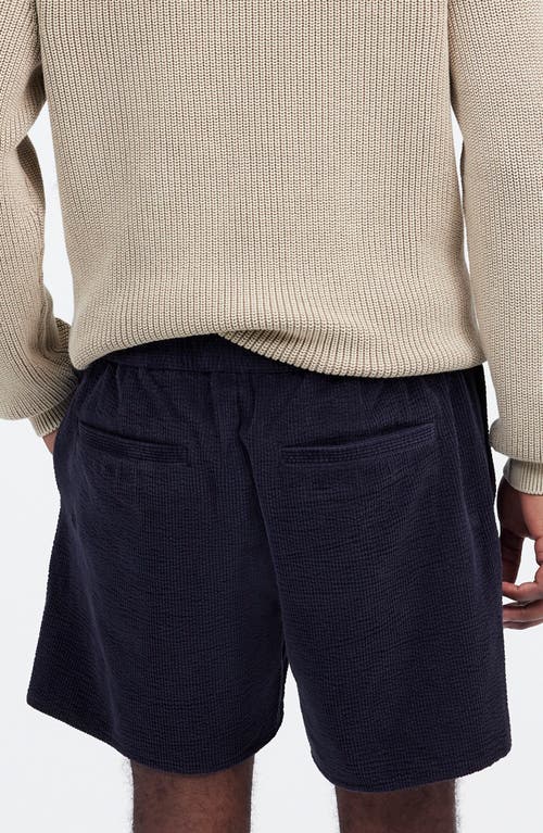 Madewell Everywhere Cotton Stretch Seersucker Shorts In Juniper Berry