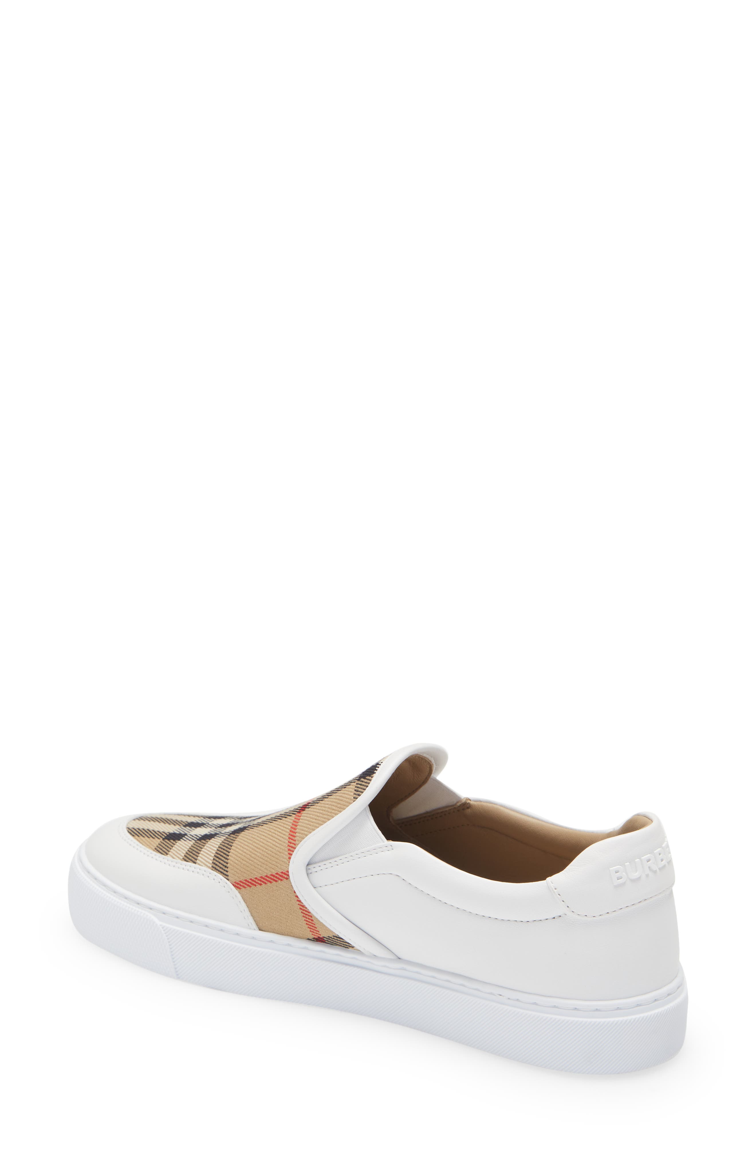 Burberry New Salmond Check Slip-On Sneaker, Alternate, color, 