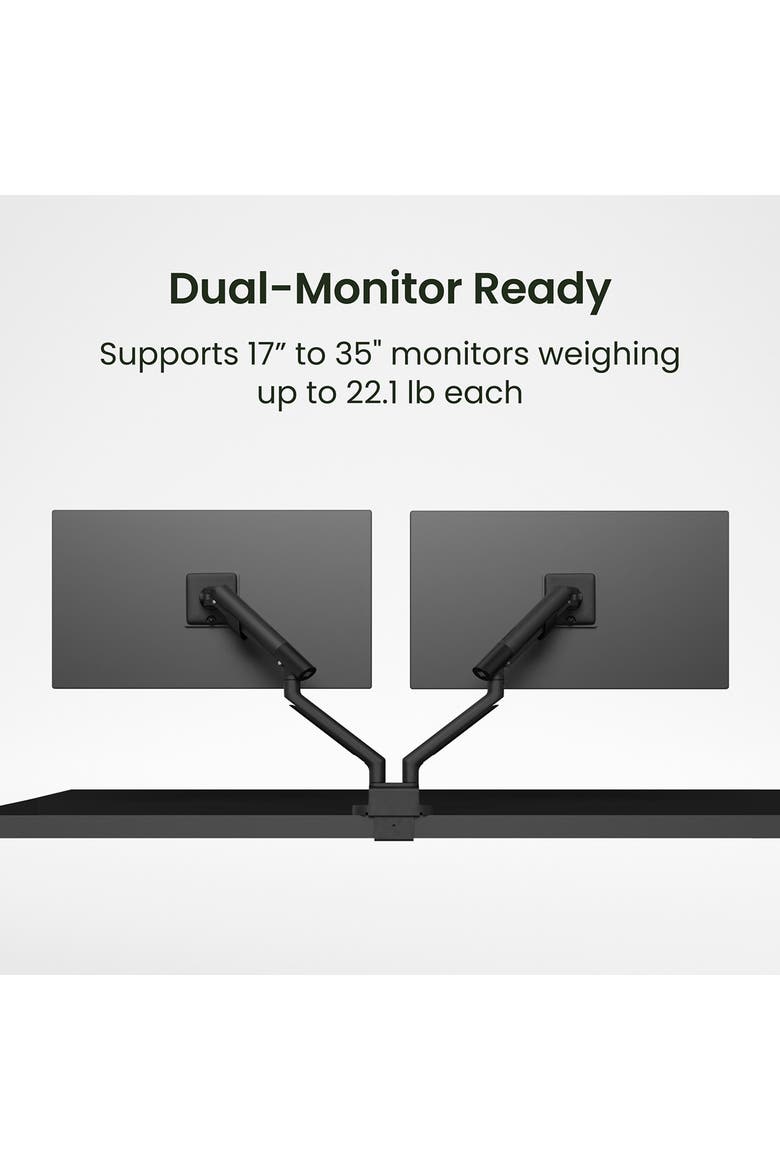 DM2 Dual Monitor Desktop Mount for 17 - 35 inch Displays, Alternate, color, Black