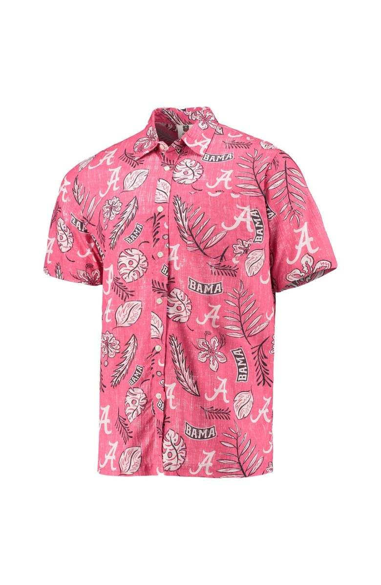Wes & Willy Men's Wes & Willy Crimson Alabama Crimson Tide Vintage Floral Button-Up Shirt, Alternate, color, 