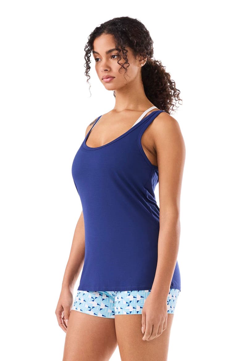 Fitted Swoop Tank, Alternate, color, DEEP NAVY