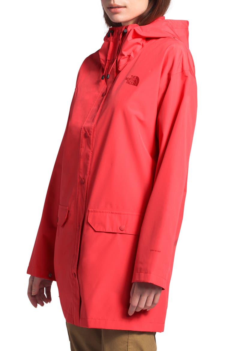 Woodmont Waterproof Hooded Rain Jacket, Alternate, color, CAYENNE RED