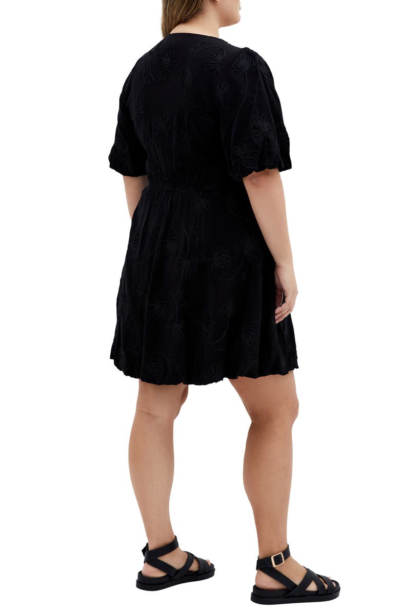 City Chic Dottie Bubble Hem Puff Sleeve Dress, Alternate, color,