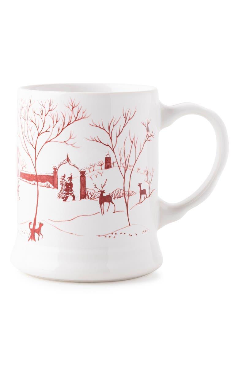 Juliska Ruby Ceramic Mug, Main, color, Ruby