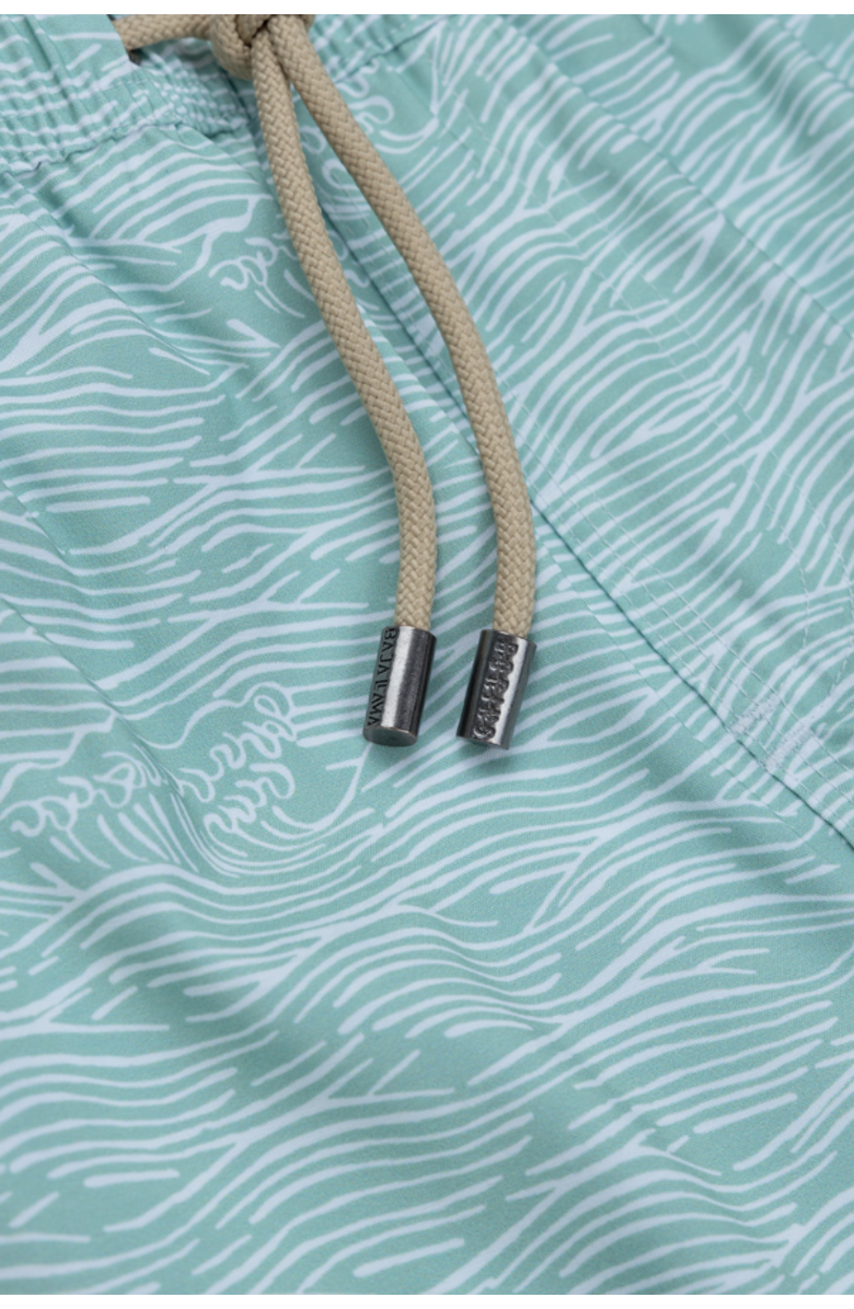 Baja Llama Roll Tides Fern Green - Stretch Swimsuit, Alternate, color, Green