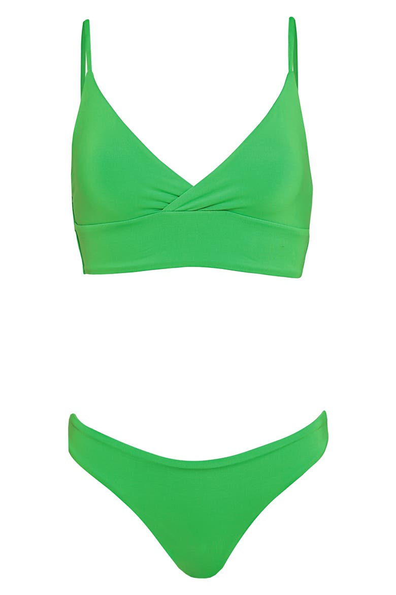 Emerald Brocade Sublimity Bikini Bottoms, Alternate, color, GREEN