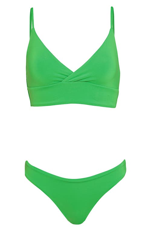 Maaji Emerald Brocade Sublimity Reversible Bikini Bottoms In Green