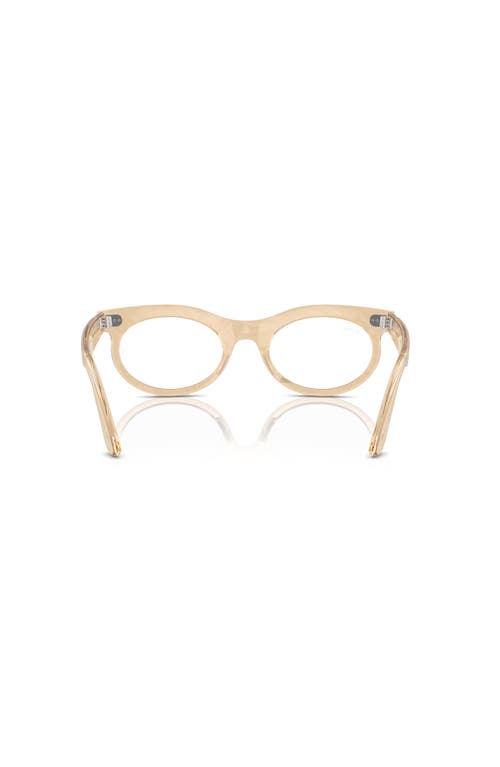Ray Ban Ray-ban 50mm Oval Optical Glasses In Brown