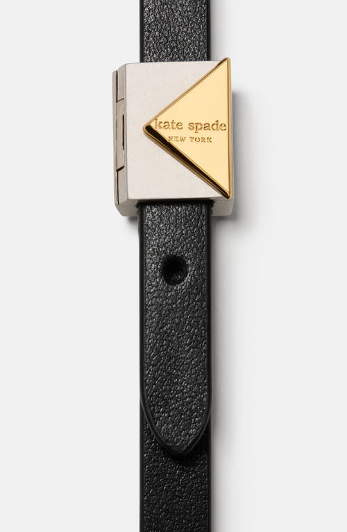 Kate Spade New York Deco Leather Wrap Bracelet In Black