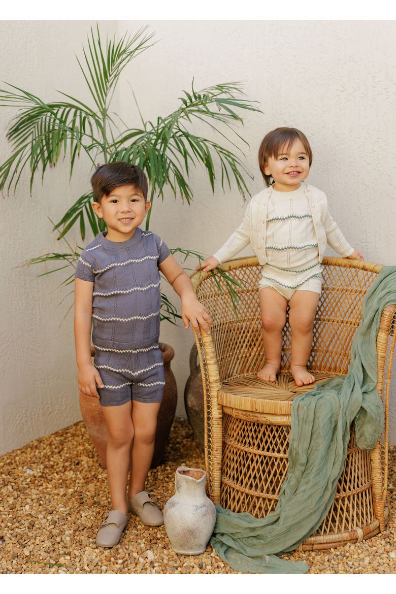 Looms Holland Collection - Boys Wave Knit 2 Piece Set, Alternate, color, Blue/Ivory