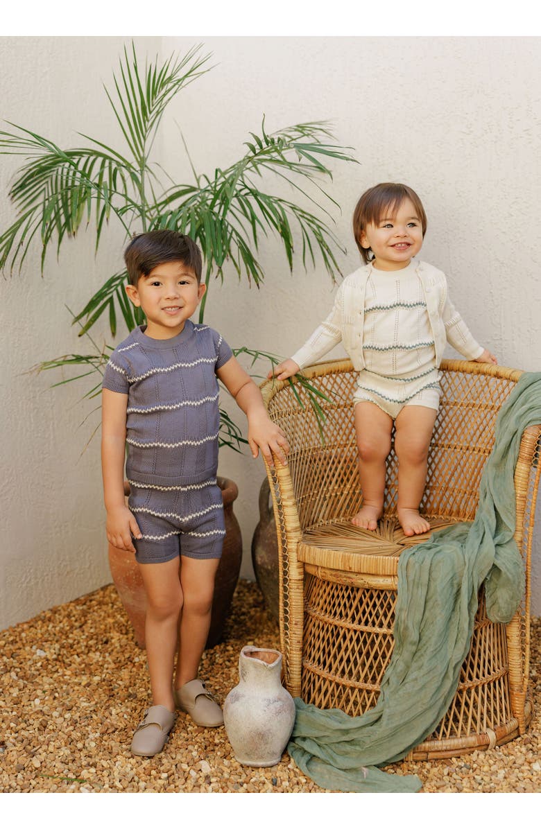 Ely's & Co. Looms Holland Collection - Boys Wave Knit 2 Piece Set, Alternate, color, Blue/Ivory