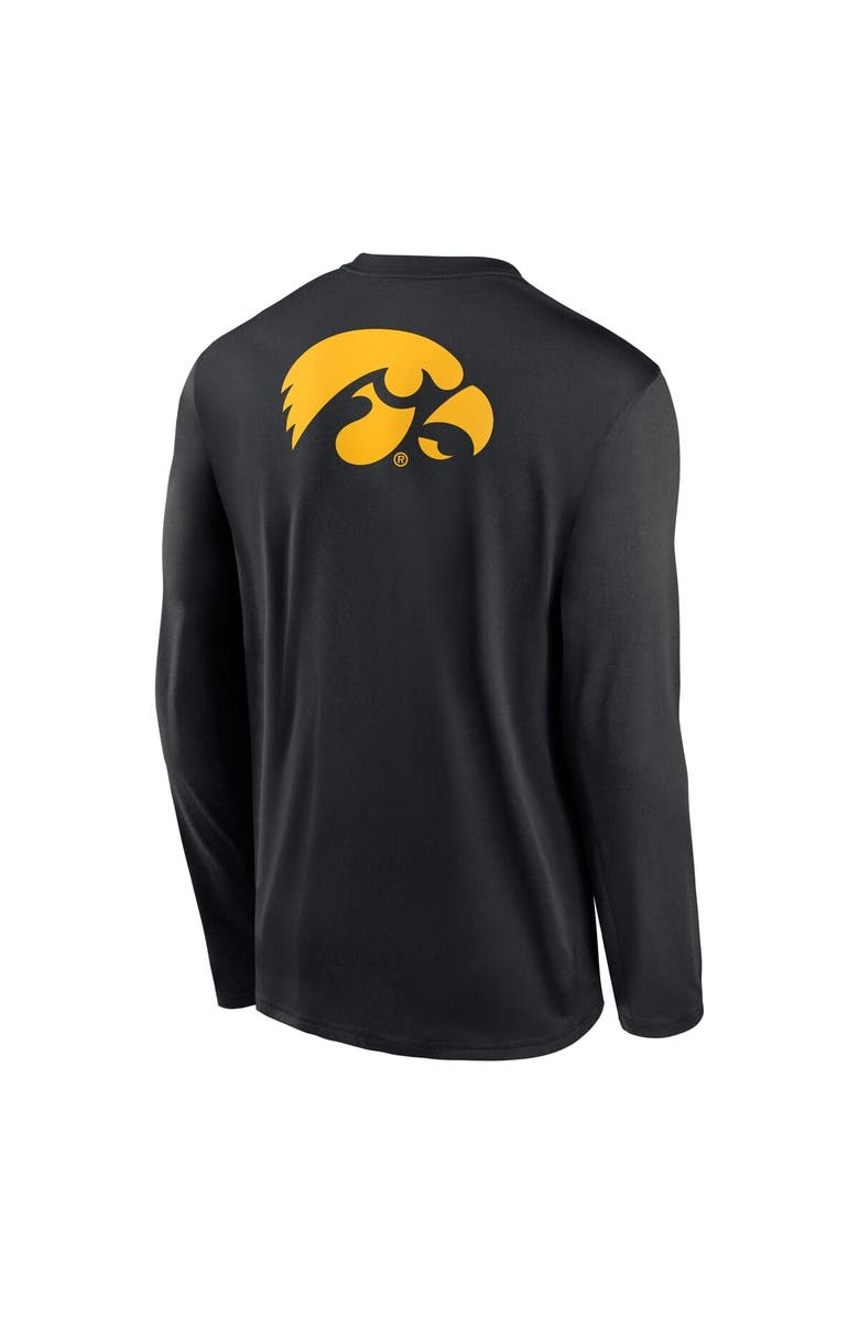 Nike Men's Nike Black Iowa Hawkeyes Primetime Campus 2-Hit Legend Dri-FIT Long Sleeve T-Shirt, Alternate, color, Black