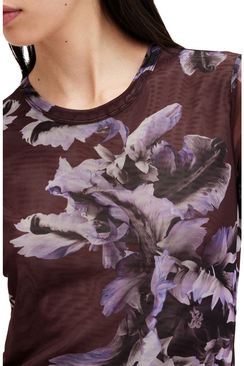 Ellie Floral Mesh T-Shirt, Alternate, color, MONICA OXBLOOD RED