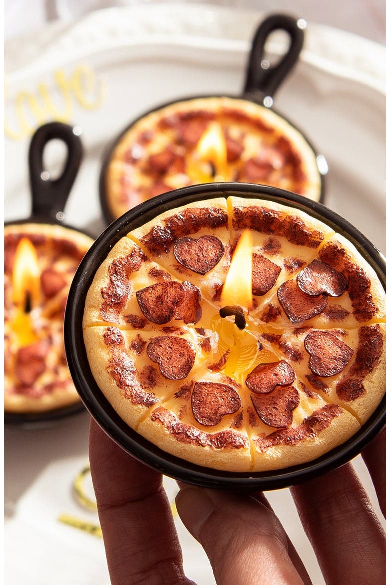 Heart Pepperoni Mini Pizza Candle Trio, Alternate, color, Heart Pepperoni