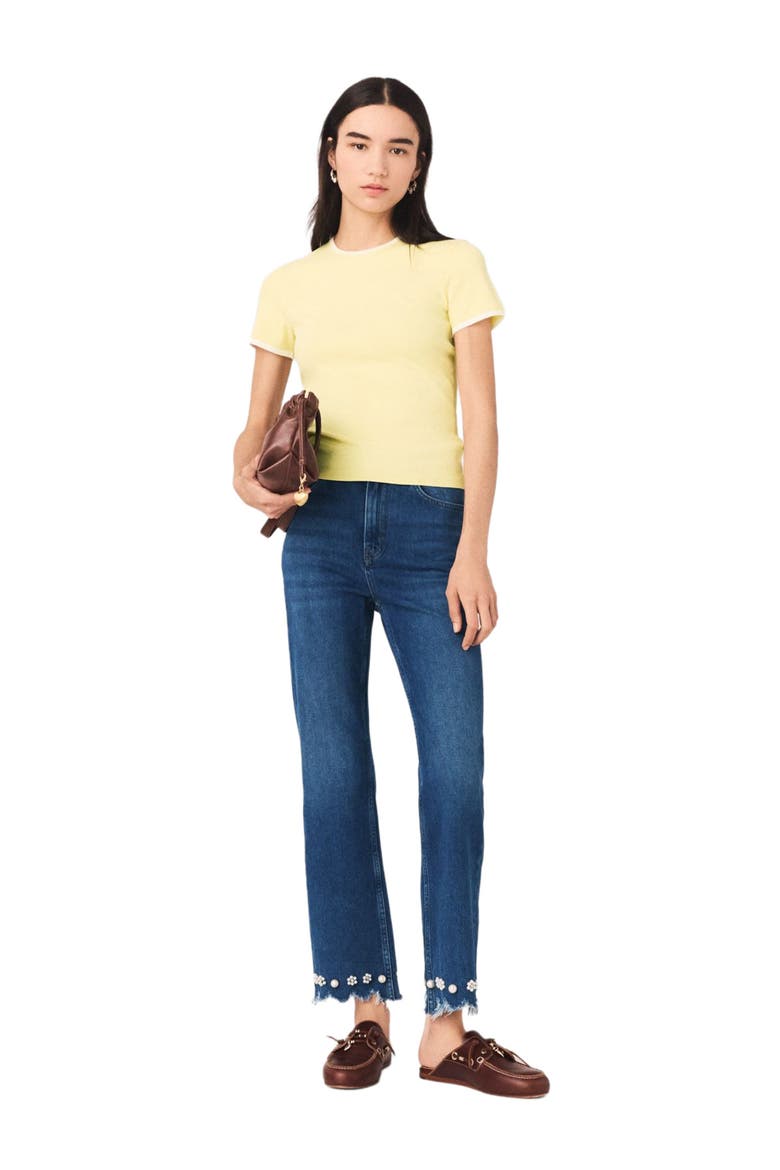 Beaded bootcut jeans, Main, color, Blue