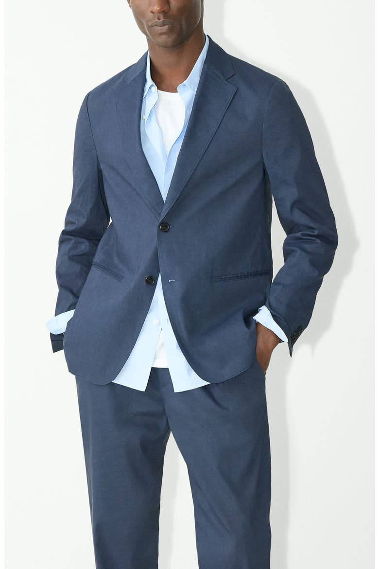 Clinton Navy Stretch Linen Blend Sport Coat, Alternate, color, ECLIPSE