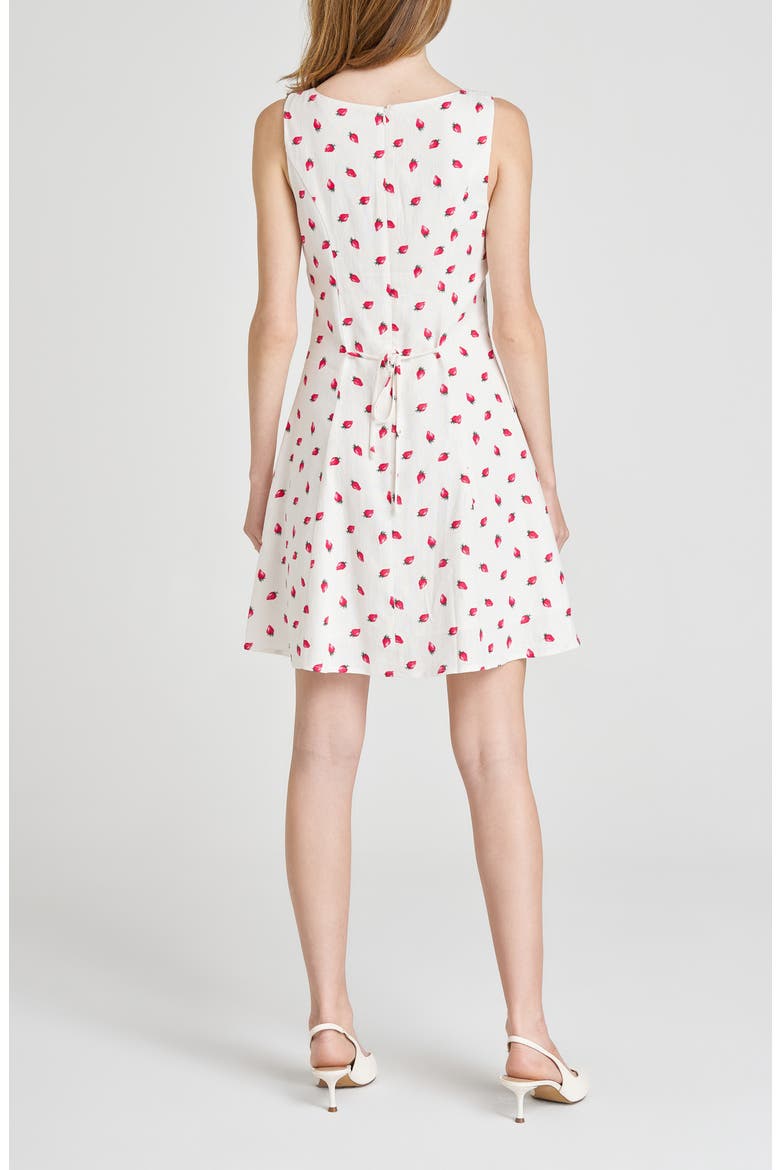 x Styled by COCO! Jayce Strawberry Print Linen Blend Dress, Alternate, color, IVORY STRAWBERRY