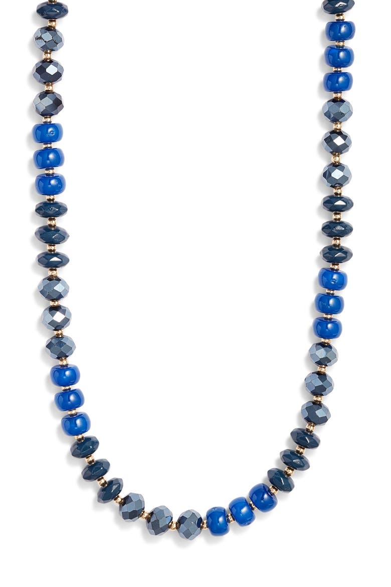 Color Pop Beaded Necklace, Main, color, BLUE MULTI- GOLD