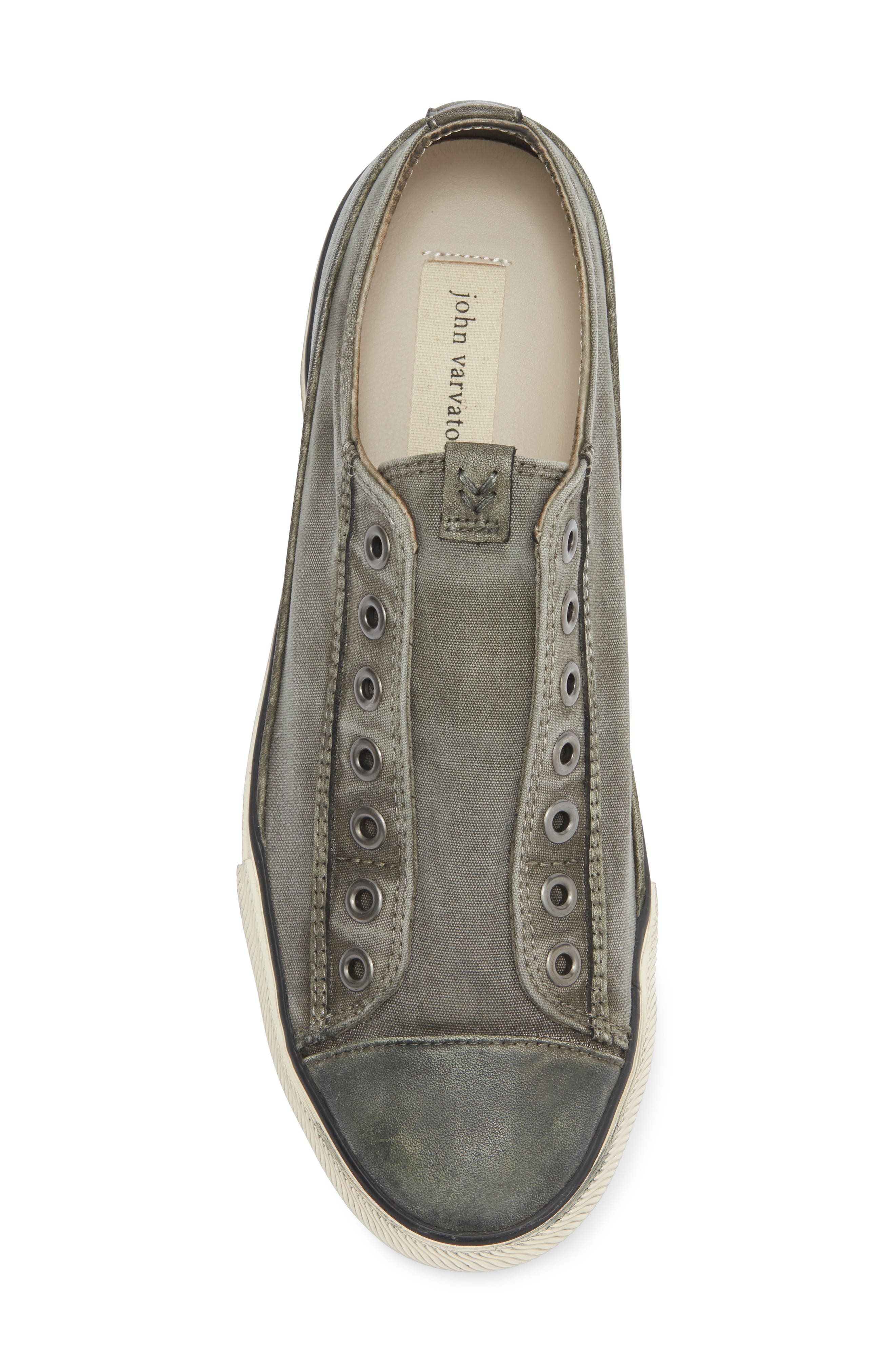 John Varvatos Classic Laceless Low Sneaker, Alternate, color, Stone Grey