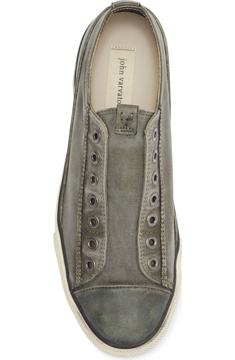John Varvatos Classic Laceless Low Sneaker, Alternate, color, Stone Grey