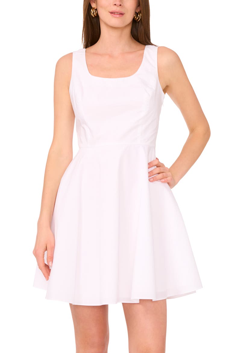 Cutwork Fit & Flare Minidress, Alternate, color, ULTRA WHITE