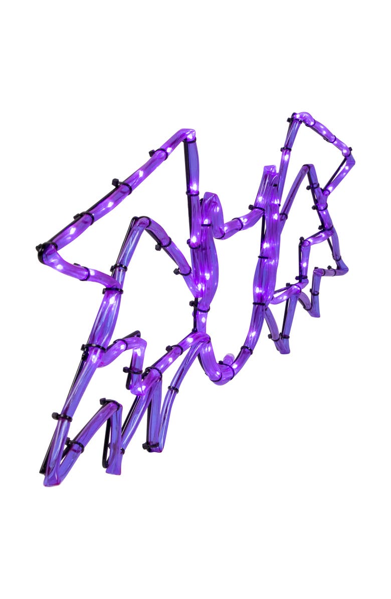 Northlight LED Lighted Bat 4-Function Halloween Window Decoration - 23.5" - Purple Lights, Alternate, color, Purple