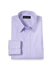 Paul Fredrick Non-iron Cotton Pinpoint Solid Point Collar Dress Shirt
