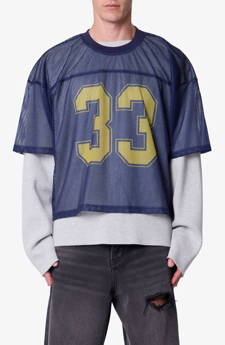 mnml Football Mesh Jersey, Main, color, Navy