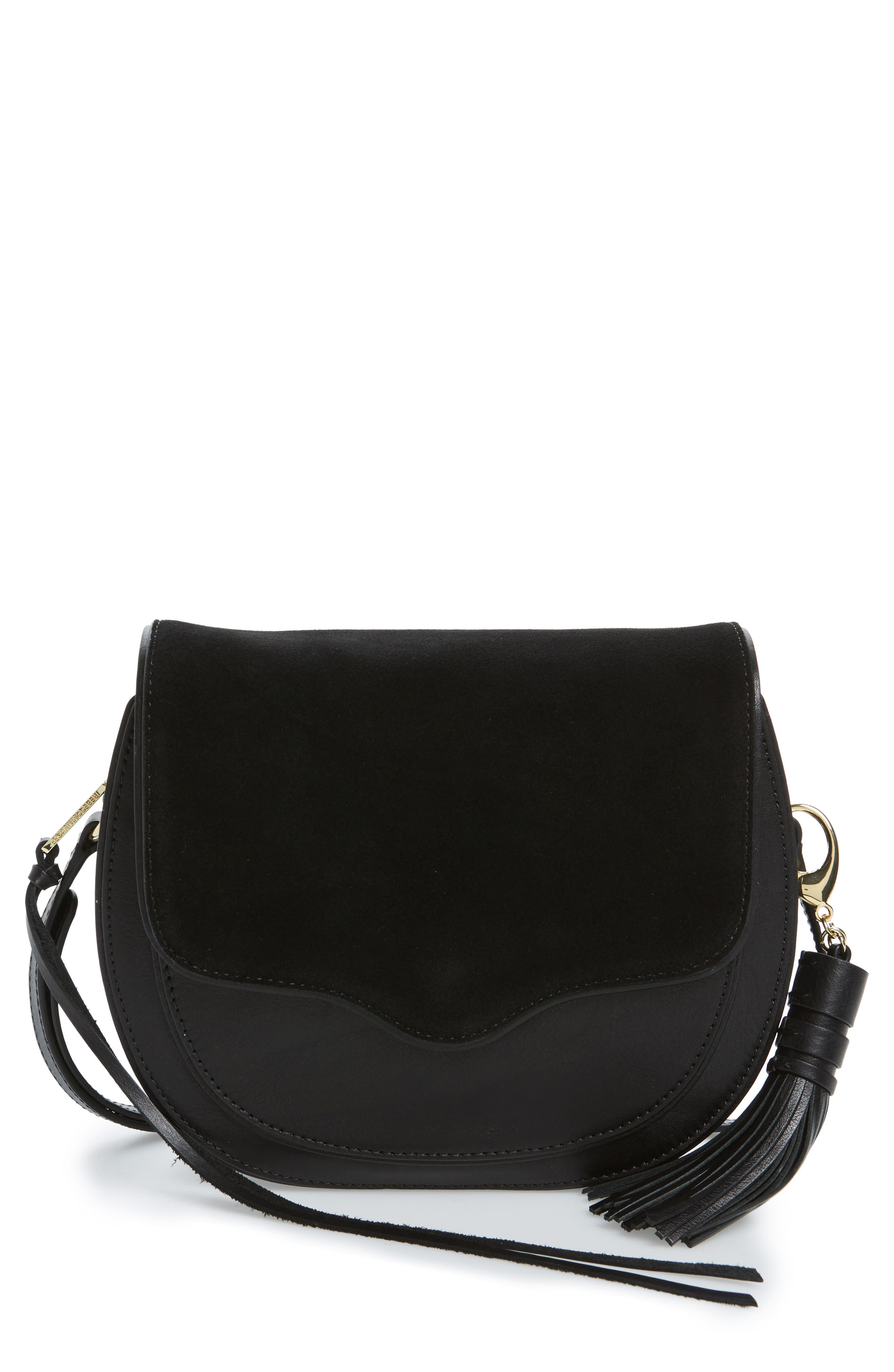 Large Suki Crossbody Bag, Main, color, BLACK/ LIGHT GOLD