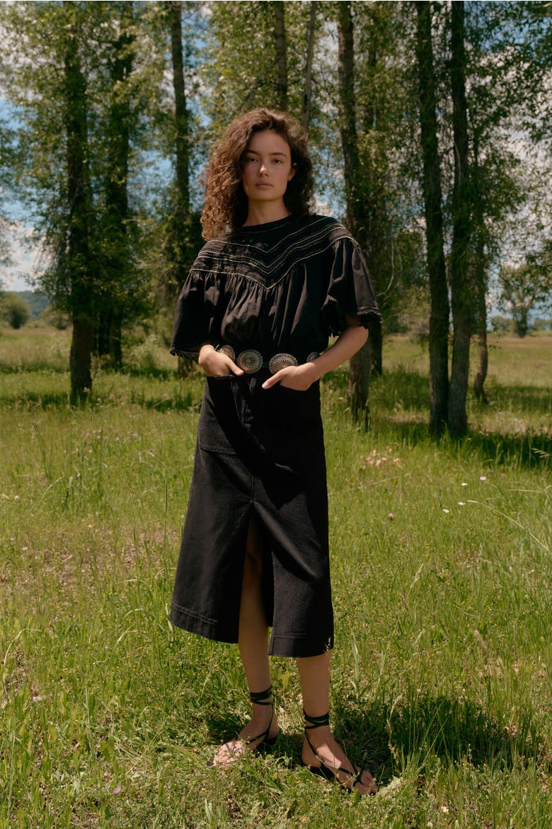 Leighton Denim Skirt, Alternate, color, Pavement