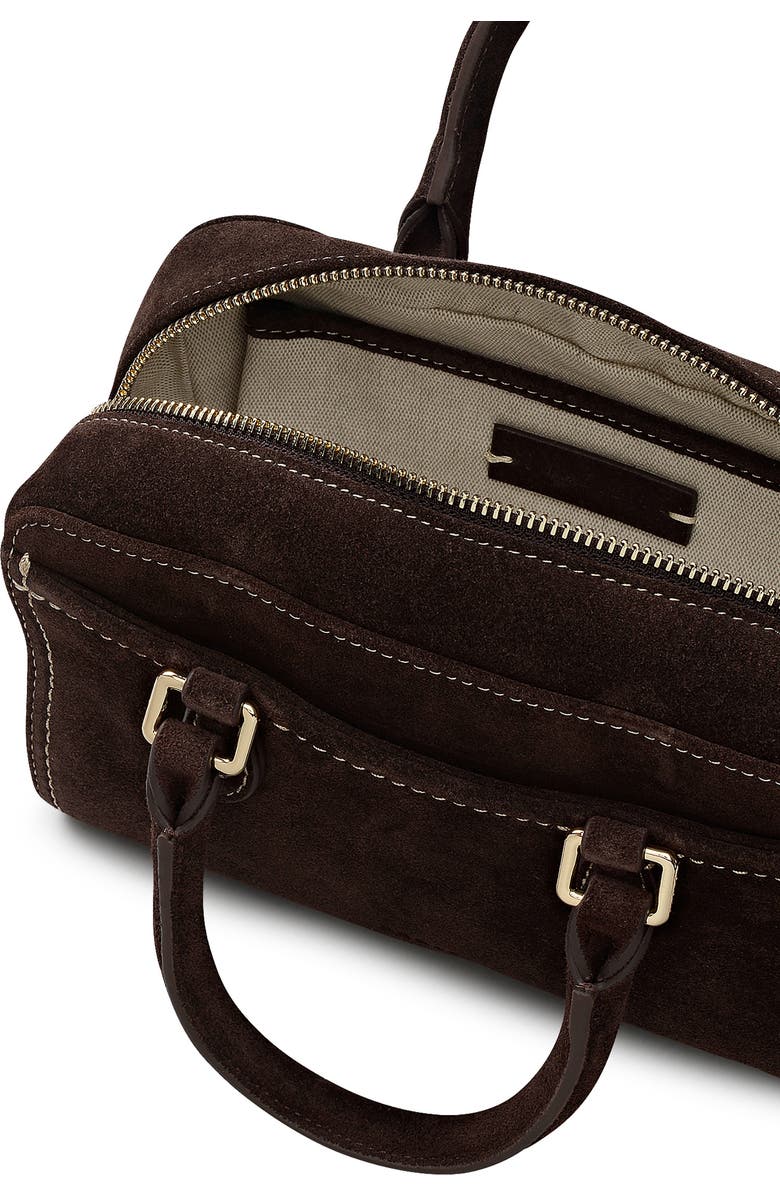 Radley Portland Way Mini Suede Bowling Bag, Alternate, color, Dark Oak