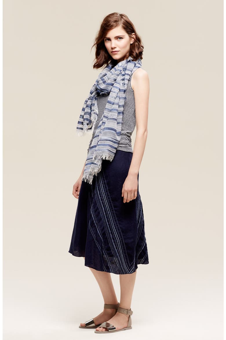 Stripe Scarf, Alternate, color, DENIM