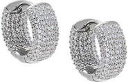 BY ADINA EDEN Mini Pave Wide Rounded Huggie Earring