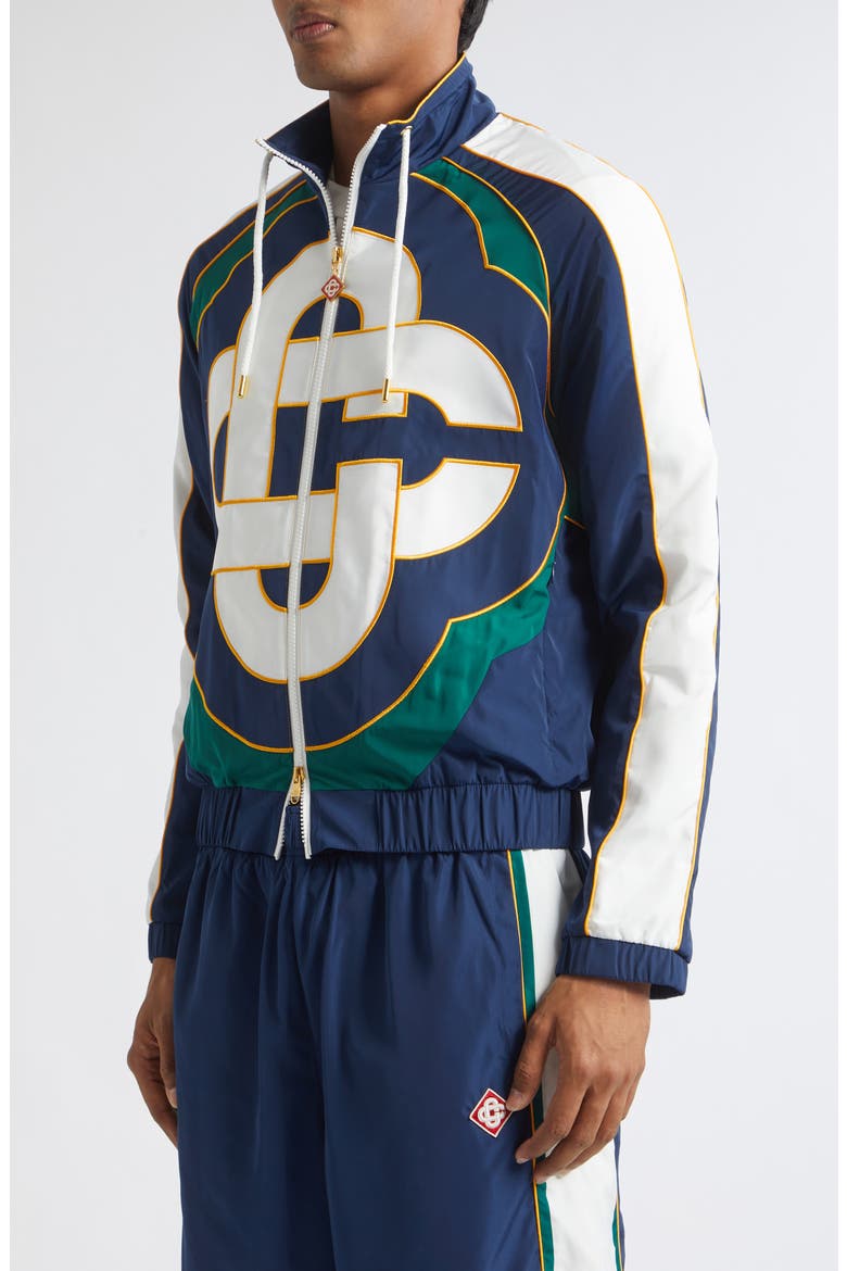 Colorblock Logo Embroidered Windbreaker Jacket, Alternate, color, POLY TAFFETA